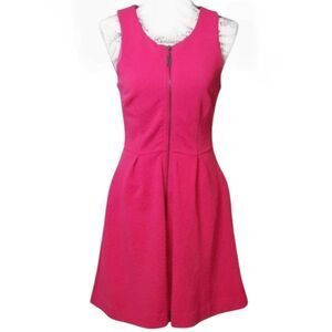 Alya Dress Fit Flare Sleeveless Circle Full Skater Zip Front Stretchy 50s 60s S